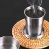 250ml Edelstahl Klappbecher Outdoor Reise Camping Tragbar Zusammenklappbare Wasserbecher Mit Schlüsselanhänger Einziehbar Teetassen