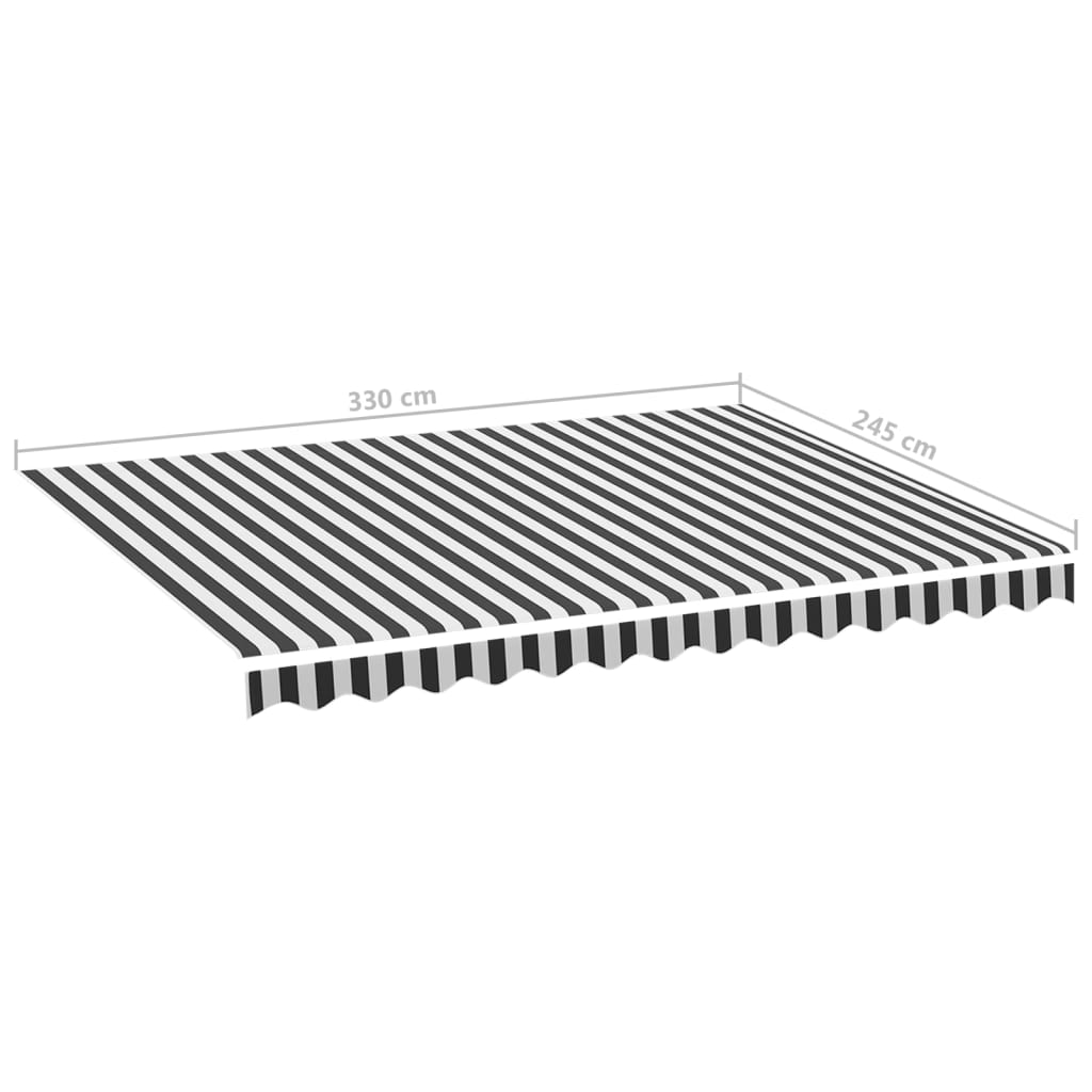 Awning Cover Anthracite and White 3.5x2.5 M