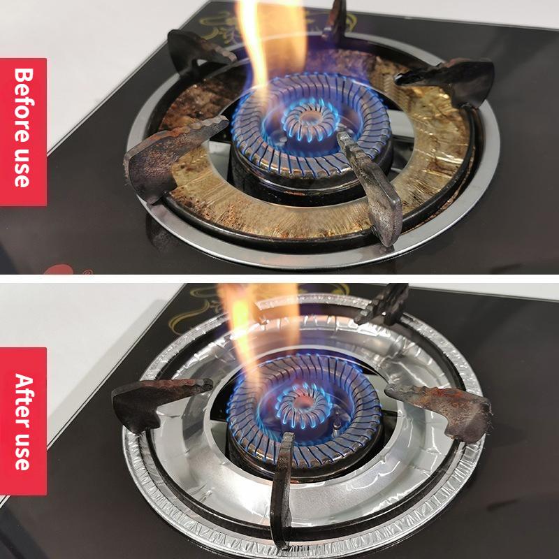 30PCS Disposable Gas Stove Covers Aluminum Foil Stove Mats Oil-Proof Cooking Protectors Heat Resistant - Thick Kitchen Stove Pad