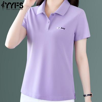 Damenmode, lässig, Sommer, Frühling, einfarbig, kurzärmelig, Polo-Ausschnitt, Blusen und Hemden