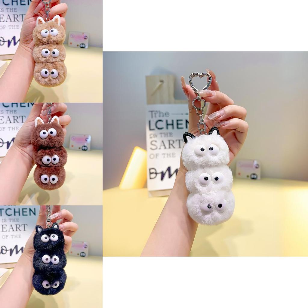 Original Design Cartoon Plush Coal Ball Keychain Adorable Gift For All Ages