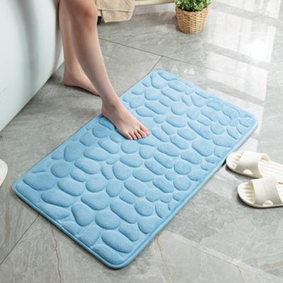Badezimmer Anti-Rutsch-Matte Kieselstein geschnitztes Muster Matte Weicher Rückprall Teppichmatte Einfarbige Wasserabsorbierende Matte Badezimmerzubehör