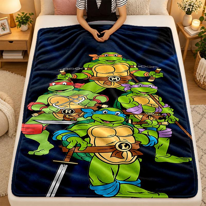 Flannel BlanketNinja Turtles Warm Soft Throw Blanket for Indoor Sofa Bed Living Room Use