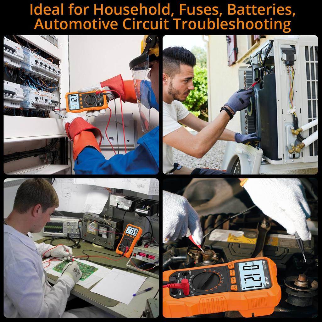 Neoteck 6000 Count TRMS Digital Multimeter Tester with AC/DC Voltage, AC/DC Current, Resistance, Capacitance, Frequency, Duty Cycle, Temperature, NCV