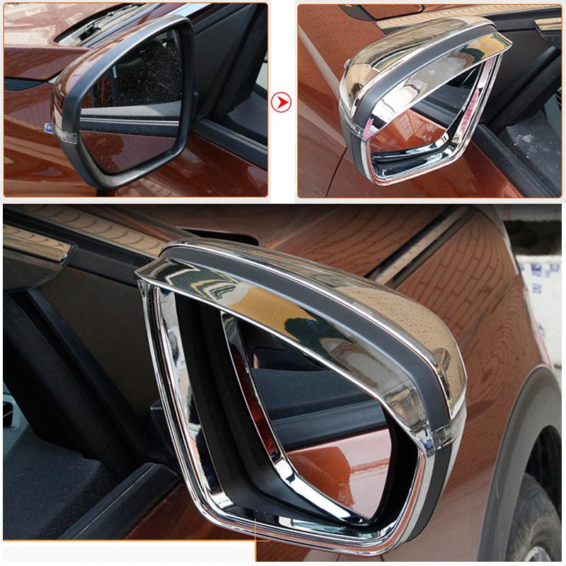 For Citroen C5 Aircross 2017 2018  ABS Chrome Rearview Mirror Rain Eyebrow Sunny Visor Frame Cover Car Styling Accessories