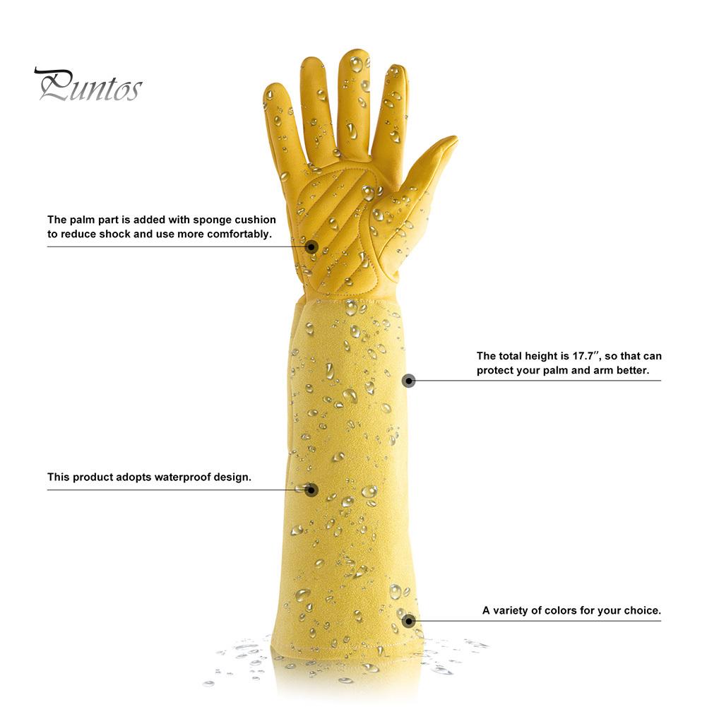 1Pair Breathable Floral Print Long Sleeves Protective Gardening Pruning Gloves