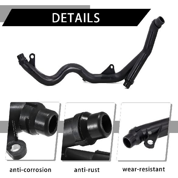 Tank Coolant Radiator Hose for BMW 335d Base 3.0L L6 Diesel 2009-2011, OE Number 11537802632 - Quality Plastic, Anti-Corrosion, Anti-Rust,