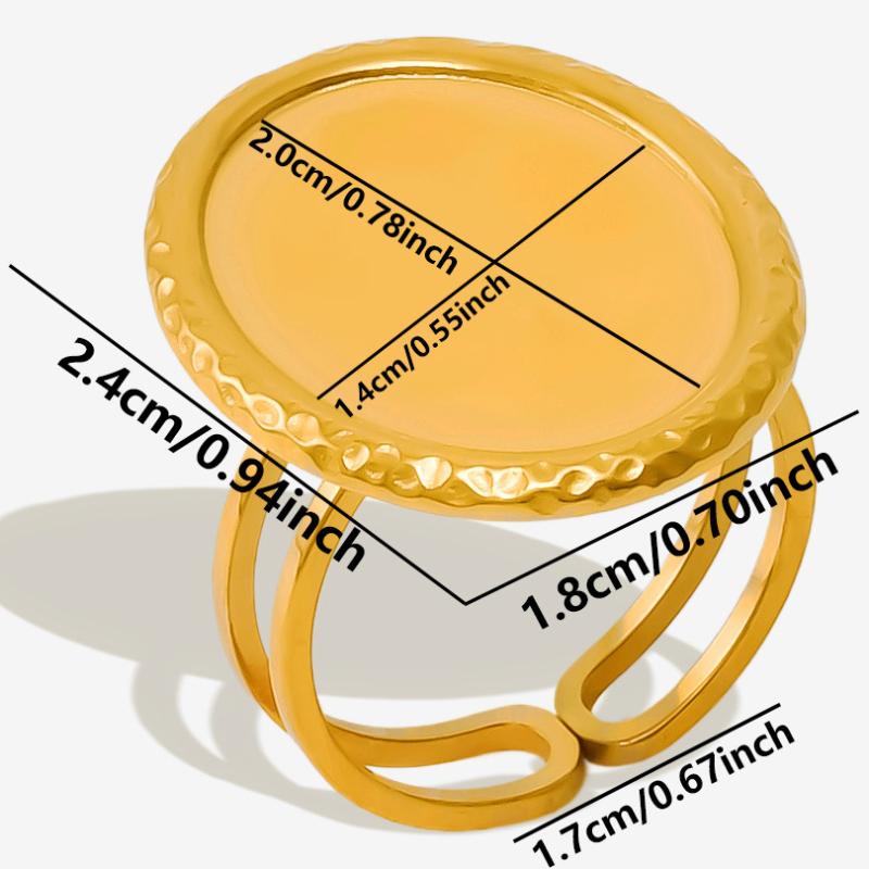 1Pcs Open Adjustable Stainless Steel Heart Sun Leaf Rings Diy Cabochons Silver/Gold Ring For Women Men Handmade Supplies