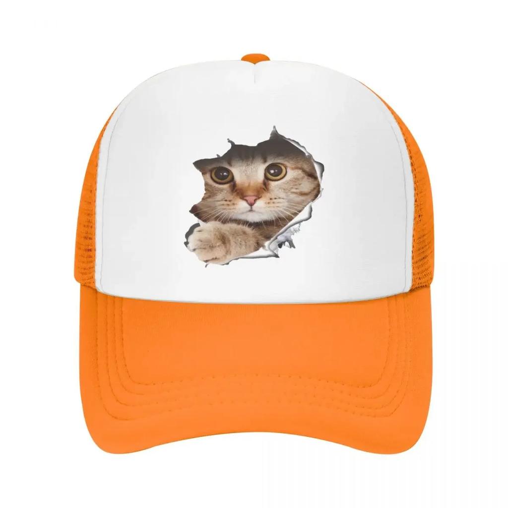 Custom Cute Cat Baseball Cap Women Unisex Personalized Adjustable Trucker Hat Streetwear Snapback Dad Hats
