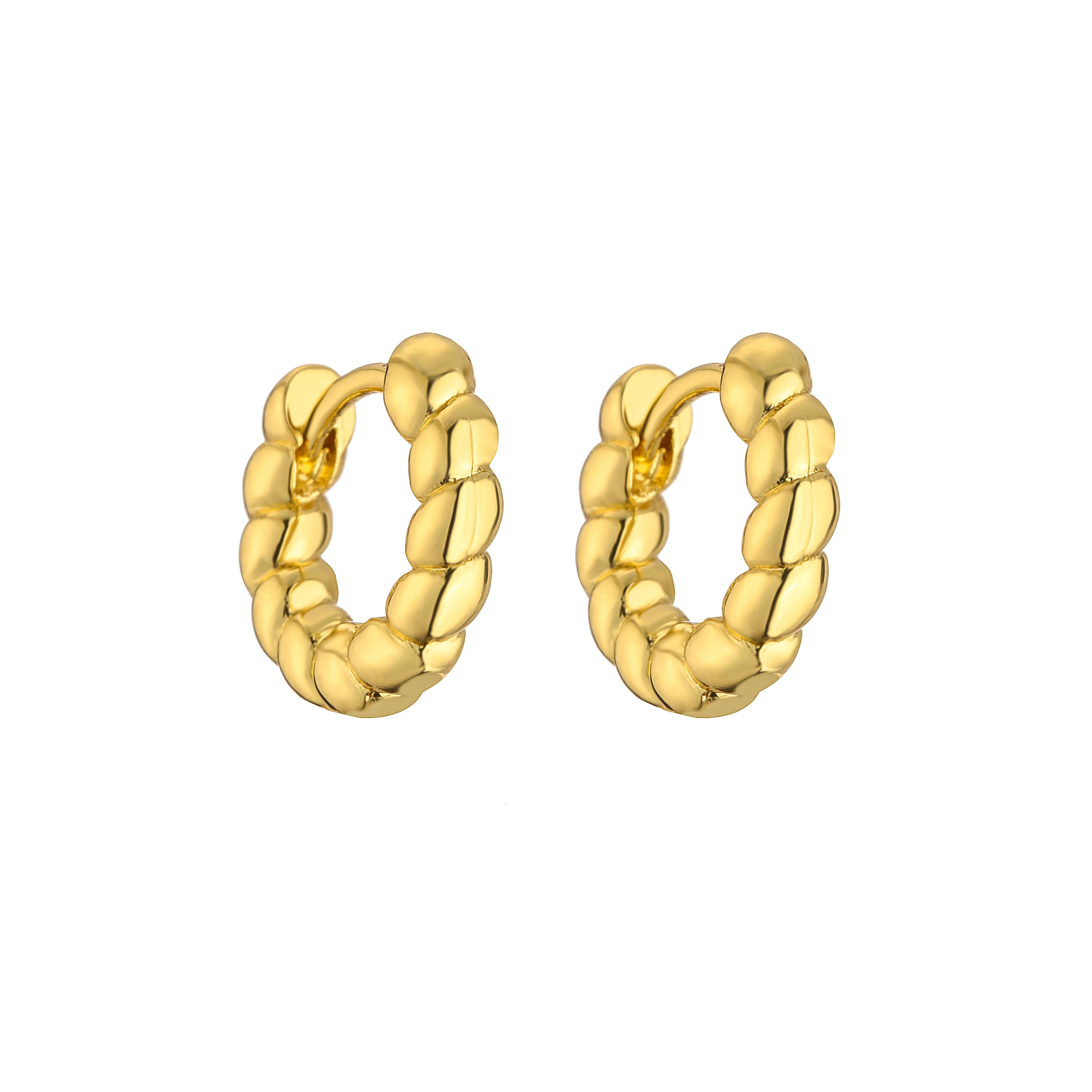 

HECHENG, Classic Twist Shape Small Hoop Earrings for Women Simple Accessories Gothic Party For Women Fashion Zircon stude