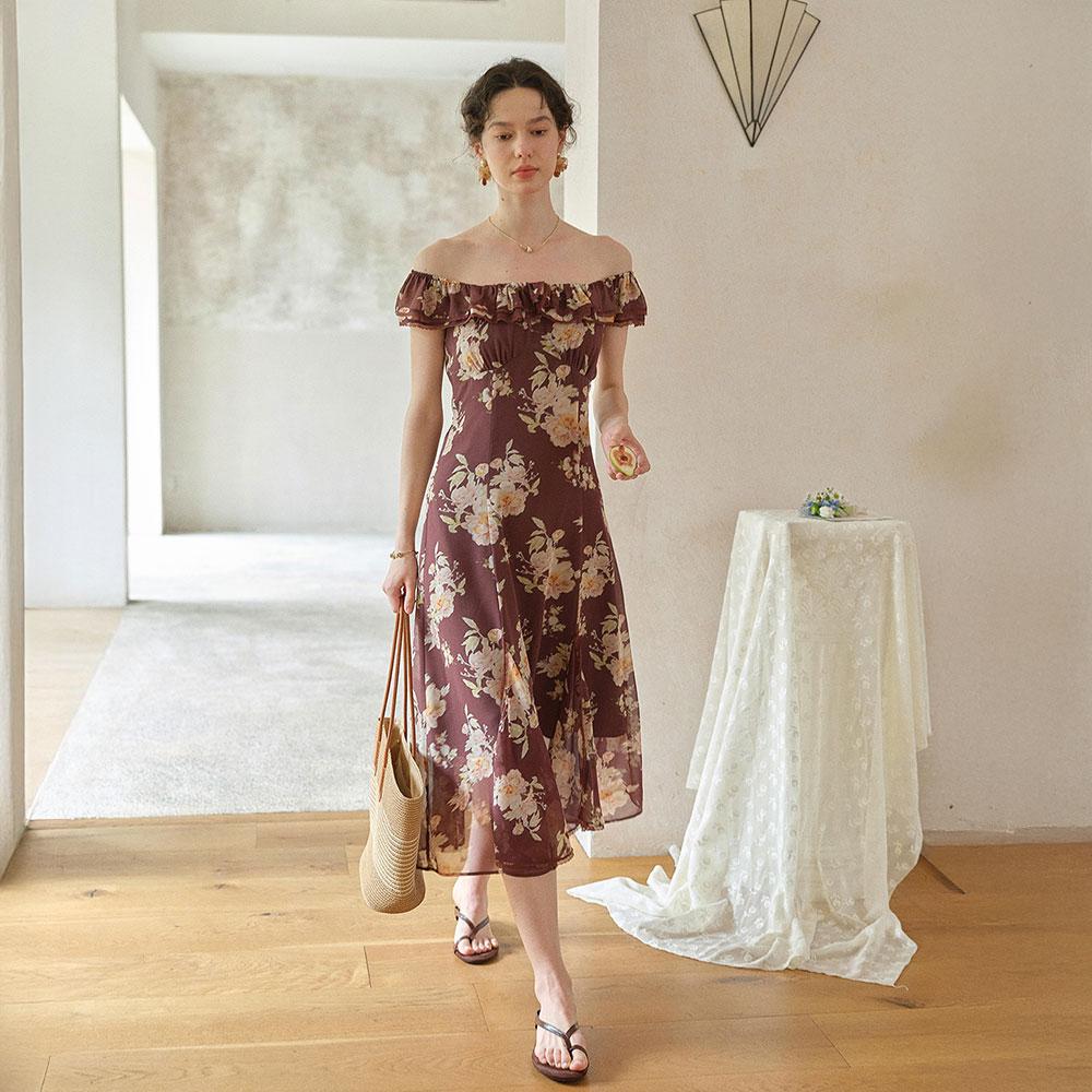 Simpeulleteulo Sr_Off-Shoulder Floral Dress