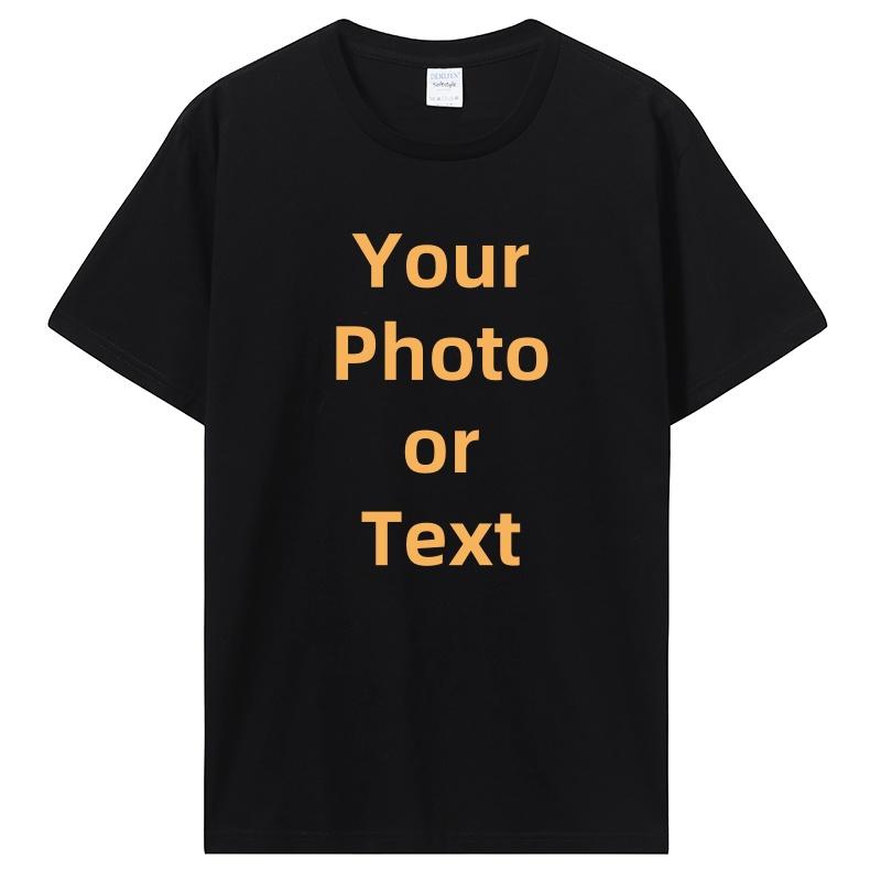 

Custom T-shirt Customized Tshirt Personalized T Shirt Diy Print Your Photo Brand Logo Text Men Women Cotton Premium Gift Tees... 5XL різнокольоровий