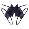 Hot Sale Women's Sexy Hollow Out Thong Lingerie Open Crotch Underwear Lady's Crotchless Lace Panties With Bow Plus Size