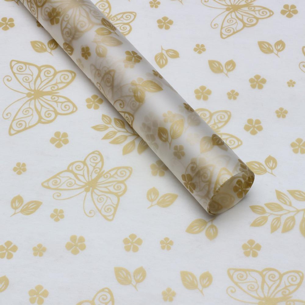 20Pcs Translucent Butterfly Floral Wrapping Paper Butterfly Patterned Gift Packaging Paper Flower