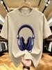 Summer New Unisex Oversized Rose Cross Print T Shirt 100 Percent Cotton Breathable Crew Neck Short Sleeve Casual Streetwear Loose F