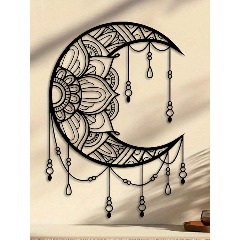Metal Mandala Moon Wall Art Boho Home Decor Sculpture Gift Wedding