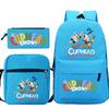Cartoon Teacup Head Cuphead Student Backpack Oblique Span Bag Pencil Bag Primary And Secondary School Students Children'S Schoolbag Three-Piece Set