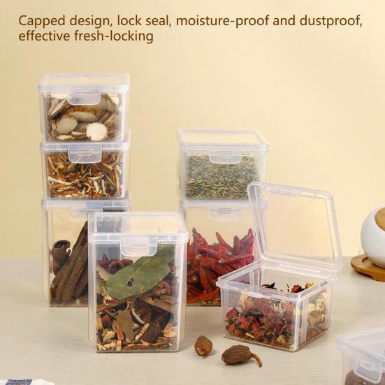 Spices Storage Box Sealed Dust-Proof Transparent Kitchen Food Storage Containers Home Supplies