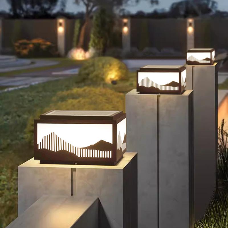 Modern Solar LED Pillar Light for Garden, Courtyard, or Hotel