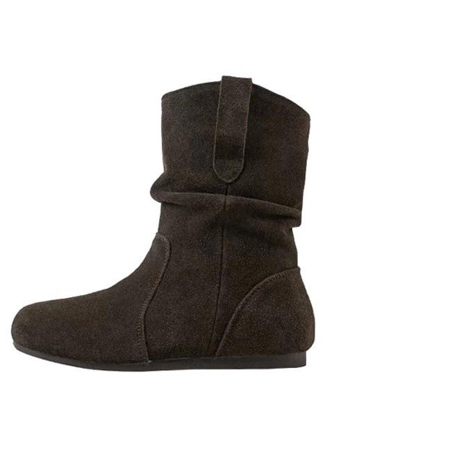 

Retro Lazy Wind Pile Boots Women s Autumn 2025 New Fashion Versatile Skirt Super Fire Versatile Martin Boots 35 темно-коричневого
