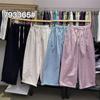 Summer Elastic Drawstring High-Waist Korean Loose Plus Size Casual Harem Carrot Pants