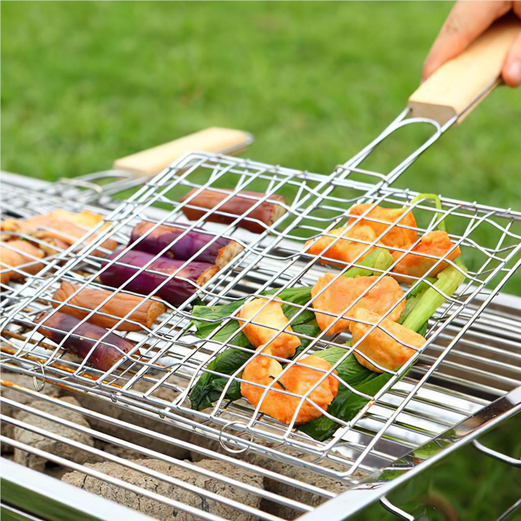 Grătar Barbecue Casnic Accesorii pentru Grătar în Aer Liber Oțel Inoxidabil Suport pentru Pește Alimente BBQ Raft pentru Grătar Accesoriu pentru Vase de Gătit
