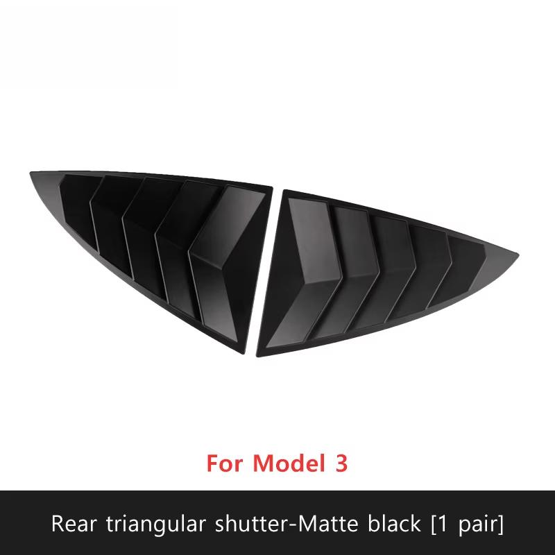 

ABS Rear Car Window Shutter Cover for Tesla Model Y 2025-2025 3 Highland Louver Side Vent Trim Triangle Modified Accessories 3 Matte Black