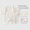Newborn Summer Lightweight Cotton Romper - Butterfly Design, Bone-Free, Long Sleeve.