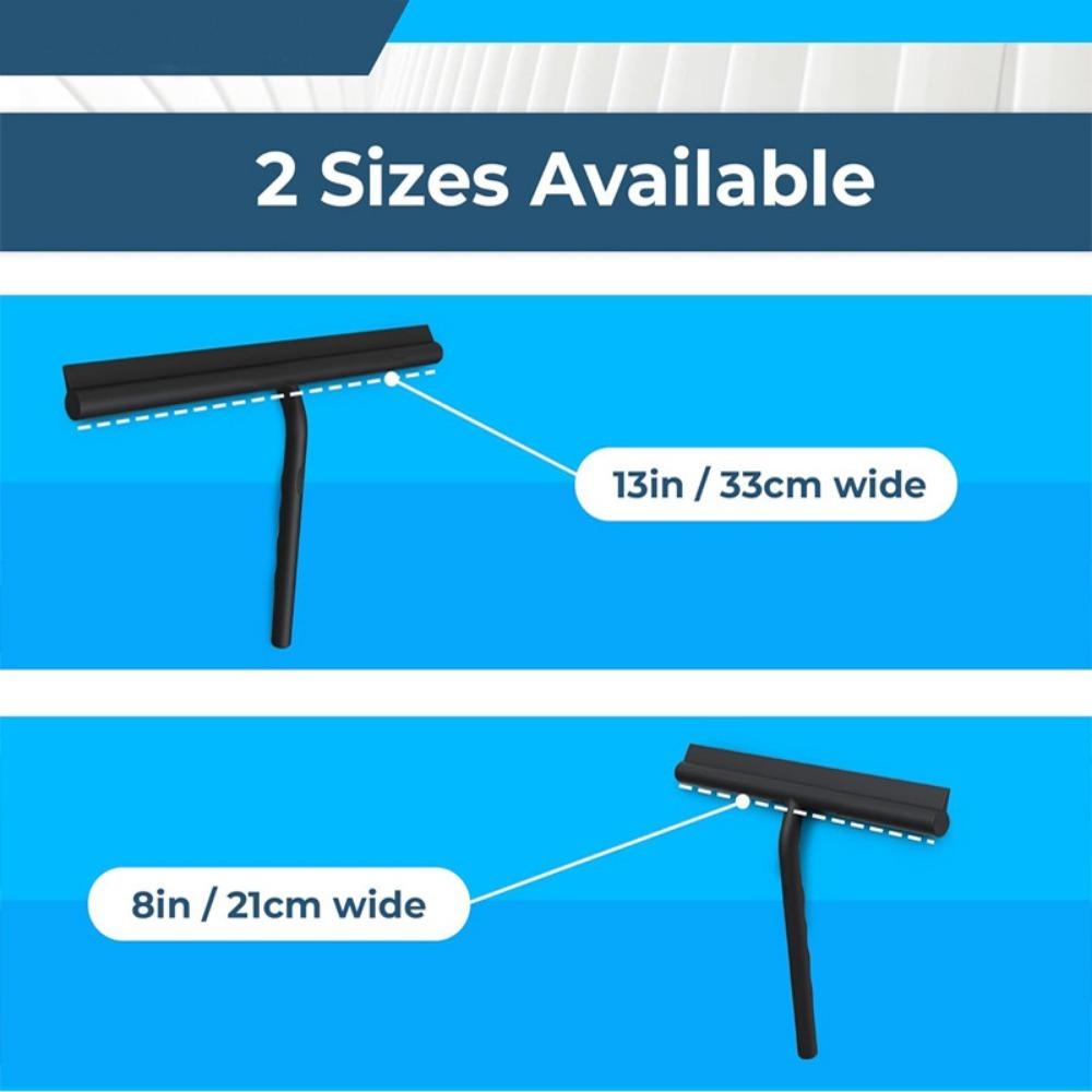 Shower Squeegee Window Glass Wiper Silicone Scraper Cleaner Brush Long Handle Bathroom Mirror Wiper Scraper Cleaning Accessories