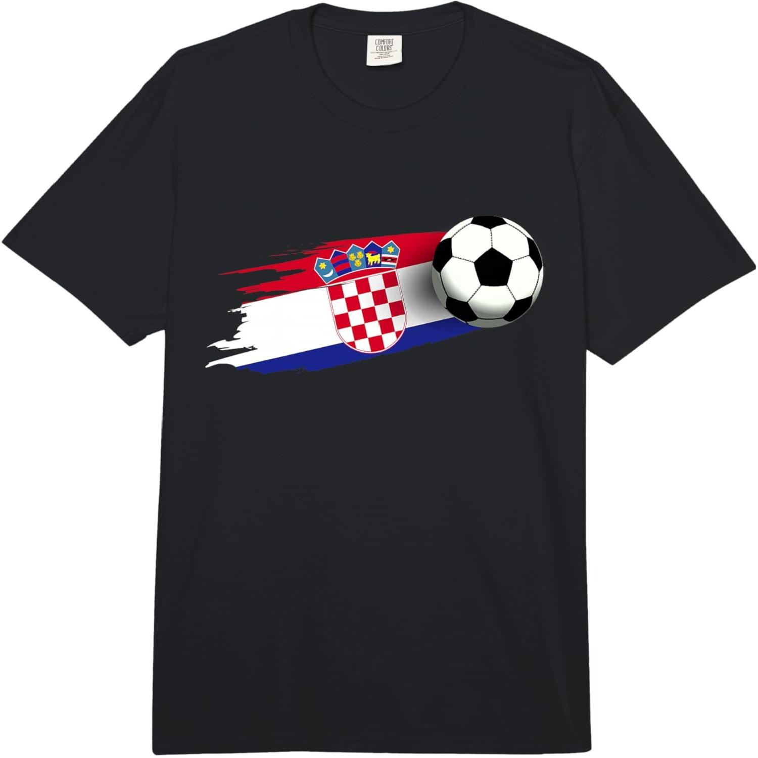 Croatia Flag Jersey Croatian Soccer Team Croatian Comfort Colors Adult Heavyweight T-Shirt S