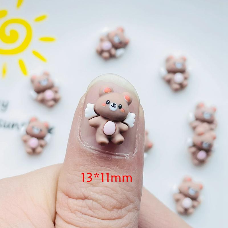 30 Pcs New Lovely Mini Kawaii Cartoon Little Grizzly Bear Resin Scrapbook Diy Jewellery Hairpin Accessories Decorate Craft A99