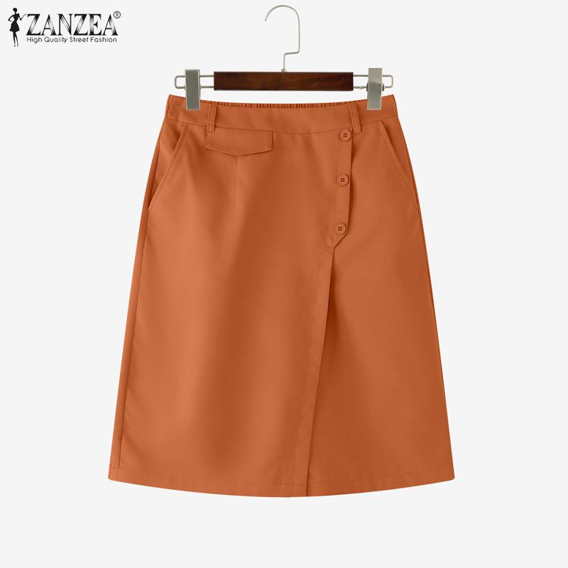 

ZANZEA Elegant Women Elastic Waist Layers Casual Mini Shorts Pants 5XL оранжевый/красный