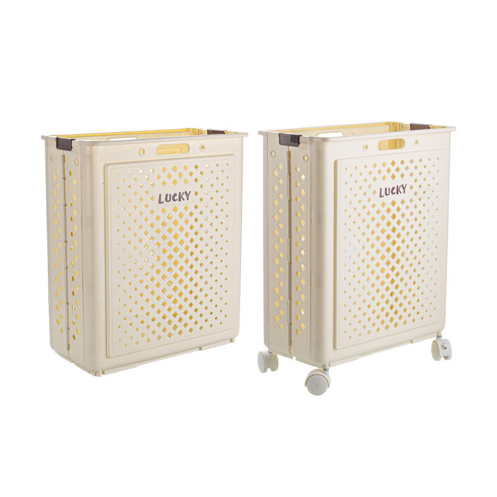 Foldable Laundry Hamper with Wheels, Large Capacity Dirty Clothes Basket for Bathroom Storage