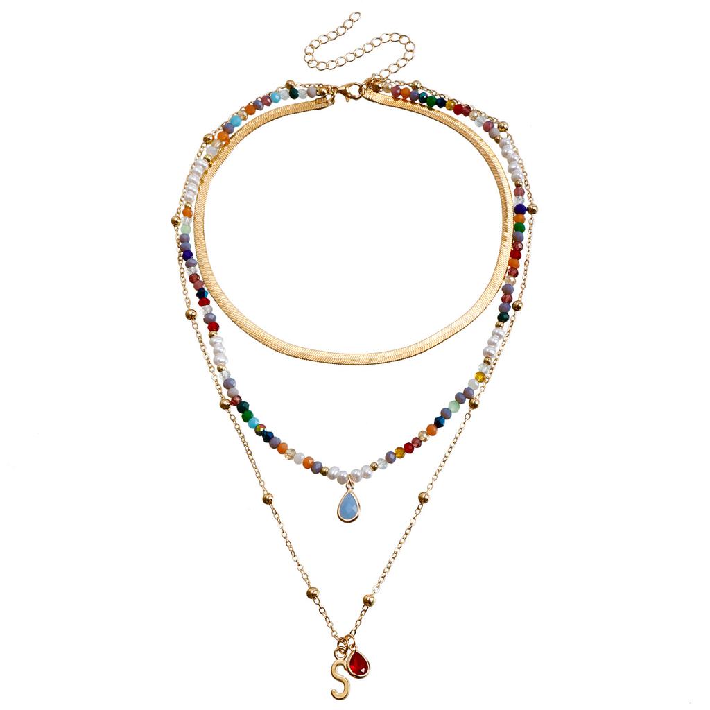 Bohemian Multi-layered Beaded Necklace Colorful Boho Beaded Necklace for Women Ethnic Jewelry Accessories