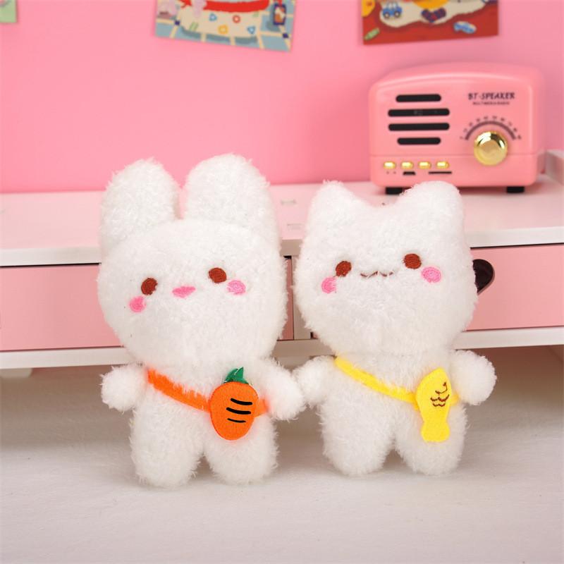 Adorable Plush Bunny And Kitty Stuffed Toys Soft Short Plush Kids Gifts