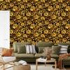 Golden Hibiscus Wallpaper Ochre and Gold, Clear Detail 50x1000