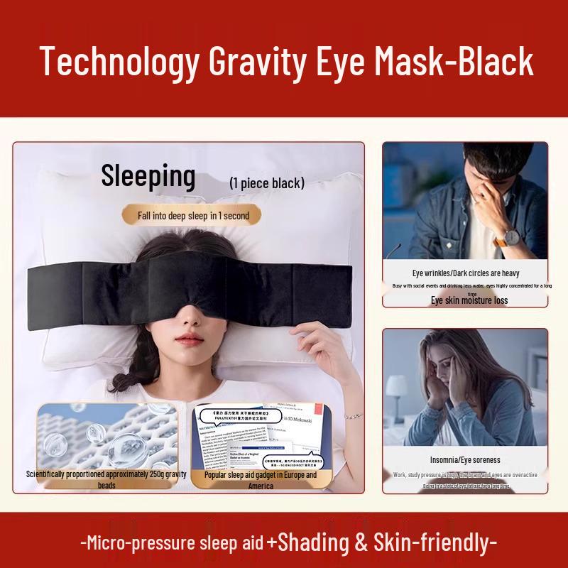Schwerkraft Mikrodruck Verdunkelungs-Augenmaske für Schlaf und Müdigkeitslinderung - Ideal für Männer und Frauen.