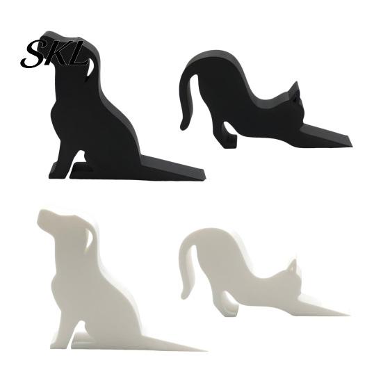 Heavy Duty Wedge Non-Slip Decorative Doorstop, 3D Printed Animal Door Wedge, Cat Functional Shaped Decor Puppy Design Stopper for Bedroom Home Sturdy