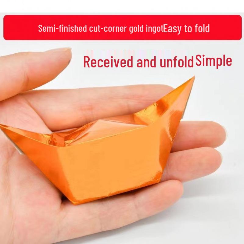 

Yuanbao Origami Kit: Semi-Finished Gold & Silver Paper with Five-Color Print & Free Shipping