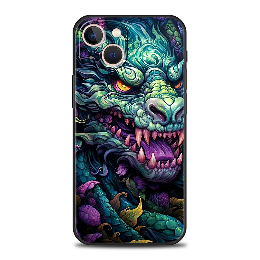 

Dragon Phone Case Cover for iPhone 16 15 14 13 12 Pro Max XR XS X 11 7 8 Plus Shockproof Silicone Soft Shell Capas Coque Bags iPhone 12Pro Max