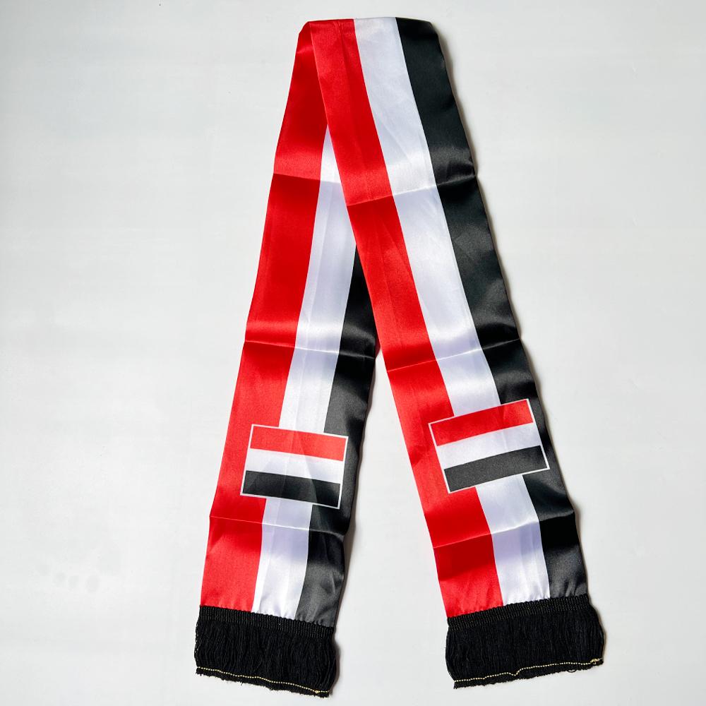 2026 USA Mexico Netherlands Scarf Flag  14x135cm Double-sided Printed Satin Iraq  Haiti France Scarf Flag