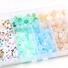 1set 6 Grid 6mm Acrylic Bead Letter Kit Flat Circular Transparent Polymer Clay Bead for Jewelry Making Kit with DIY Bracelet Necklace Elastic Rope Box