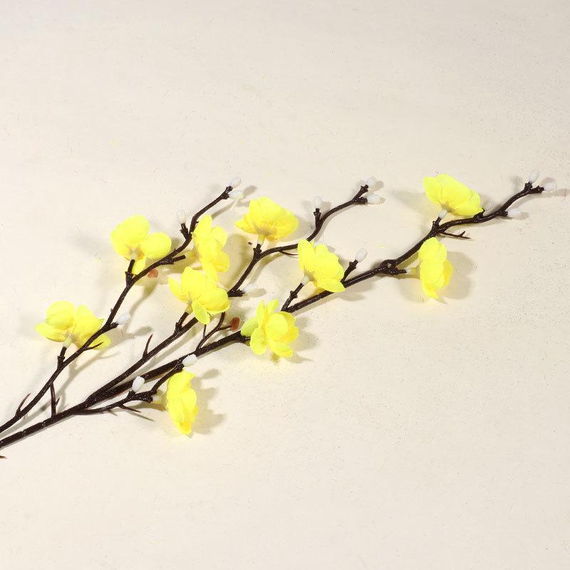 1pcs Artificial Flowers White Plum Blossom Fake Wintersweet Long Stem Plastic Flowers Home Hotel Office Wedding Party Garden Decor