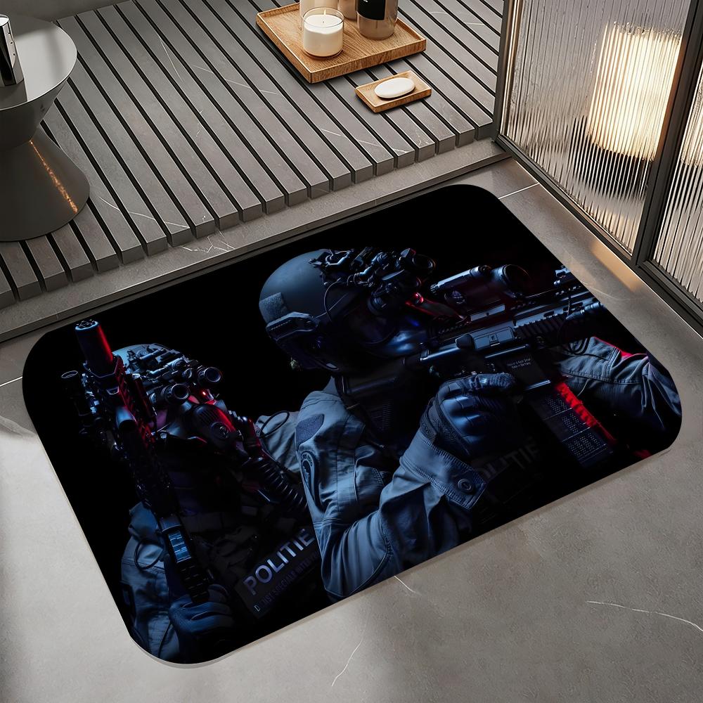 Game A-Advanced Warfare Floor Mat Diatomite Bath Mat, Quick Dry Absorbent Non-Slip Door Mat