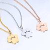 Pet Cat Dog Paw Pendant Necklace for Women Men Stainless Steel Jewelry Friend Gift