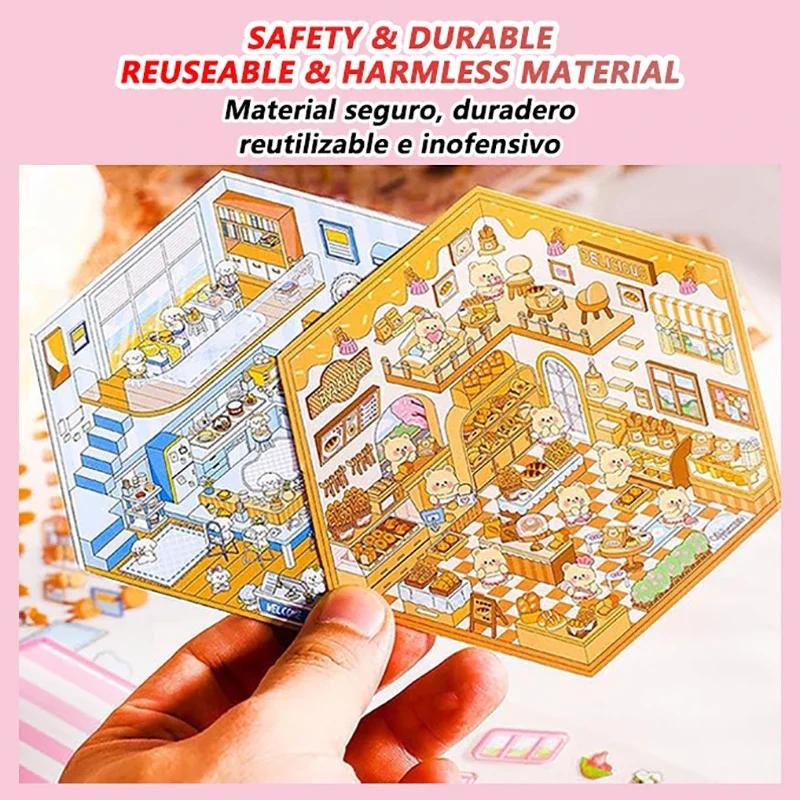 20Pcs 20in1 3D Landscape Sticker Collection Book Album Cartoon Scene DIY Toy Game Festival Birthday Gift for Kid Girl Child