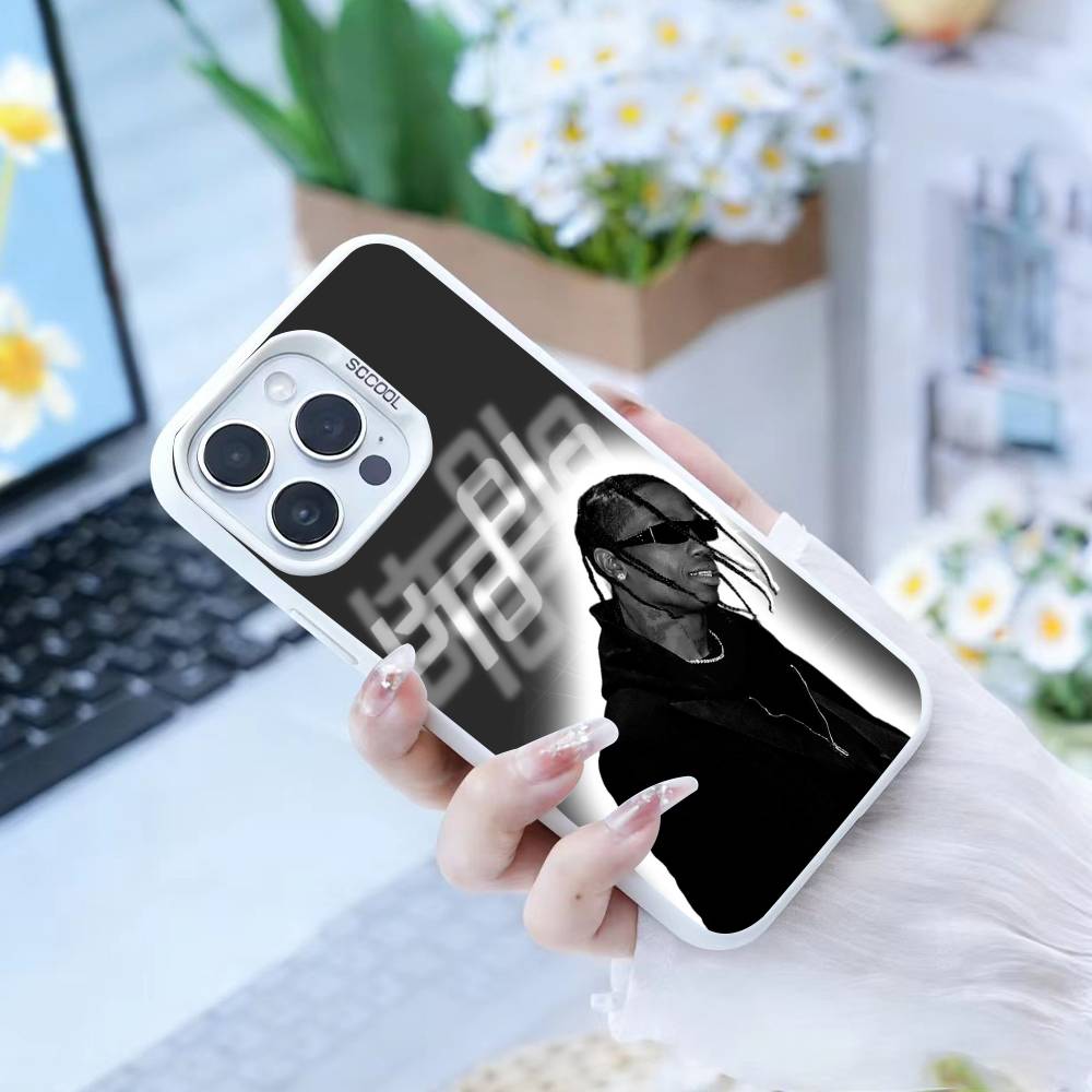 T-Travis S-ScottS Singer  Phone Case For iPhone 16,15,14,13,12,17,Pro,MAX white Matte Shockproof Cover