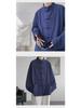 Herren Langarm Leinen Chinesische geknöpfte Hanfu Tang Jacke, Übergröße
