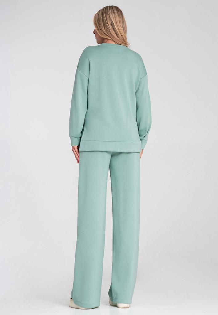 Elegant Women's Tracksuit - Set Hoodie and Trousers - Mint M1250 R. S