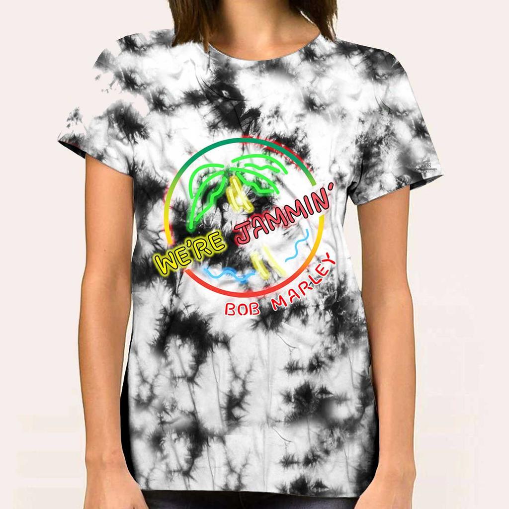 Bob Marley Koszulka unisex dla dorosłych z neonowym znakiem